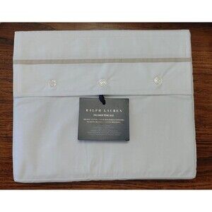 Ralph Lauren Organic Cotton Percale Palmer Full Flat NWT White/Sand Dune (004)